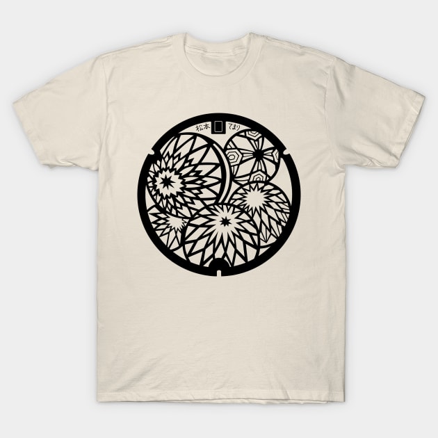 Matsumoto Drain Cover - Japan - Front Print T-Shirt by nuthatchdesigns